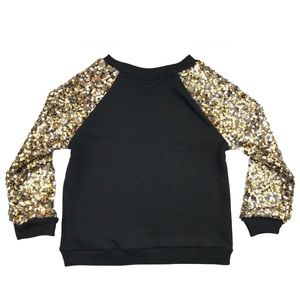 Gymboree Black Sweatshirt with Sequin Sleeves